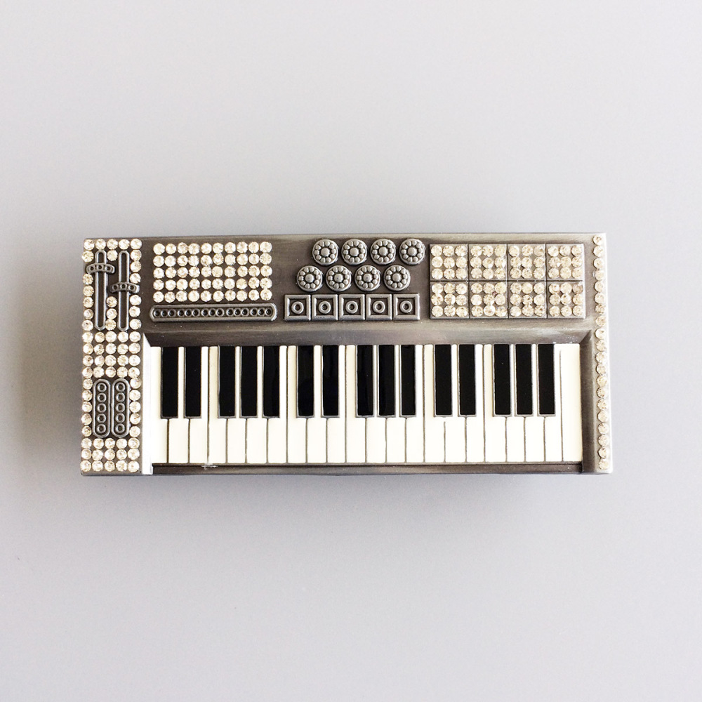 Bling Bling Rhinestones Piano Music Belt Buckle Gurtelschnalle Boucle de ceinture