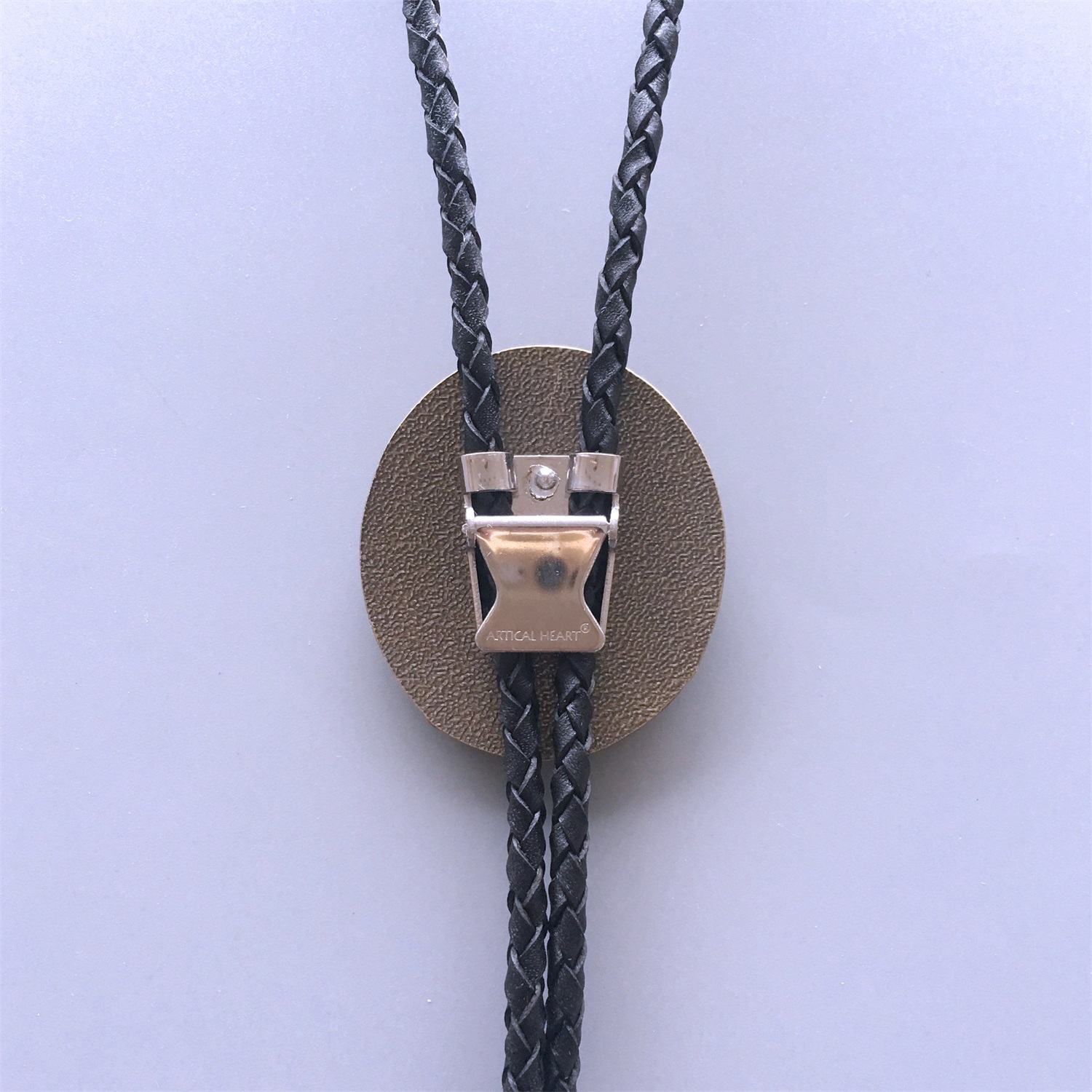Vintage Bronze Plated Western Wolf Bolo Tie Wedding Leather Necklace BOLOTIE-WT013AB