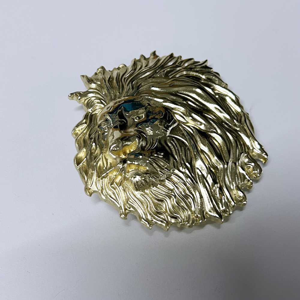 Gold Color Plated Animal King Head Wildlife Western Belt Buckle