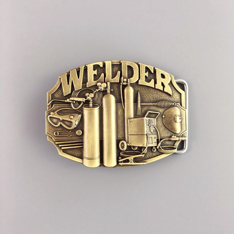 JEAN'S FRIEND Antique Bronze Plated Welder Trades Tradesman Belt Buckle