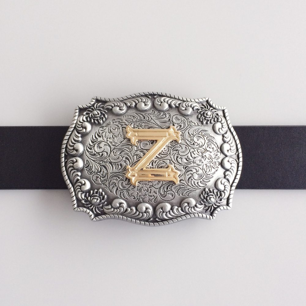 Initial Letter Z Western Style Cowboy Cowgirl Belt Buckle BUCKLE-LE010Z
