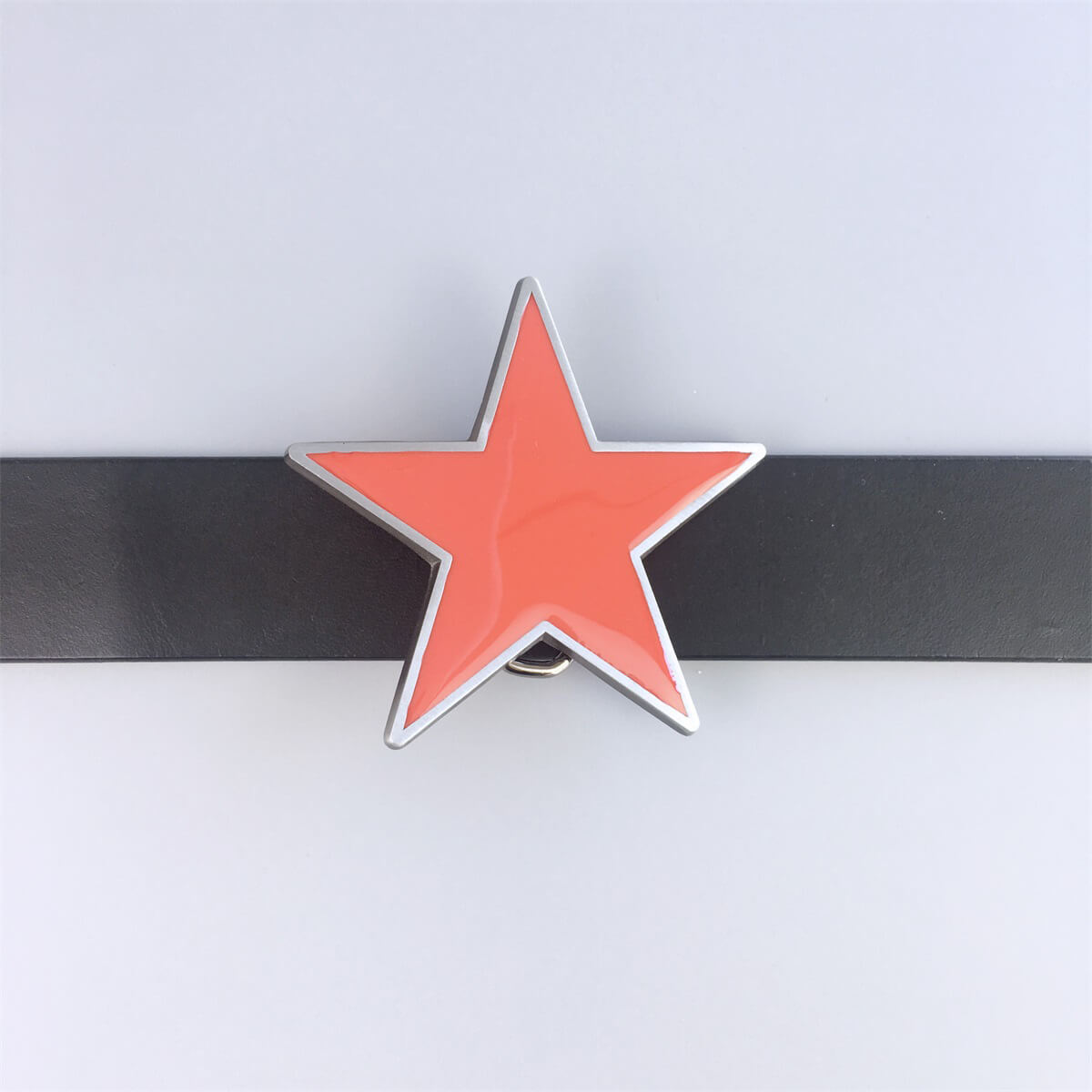 JEAN'S FRIEND Red Enamel Star Belt Buckle Gurtelschnalle Boucle de ceinture