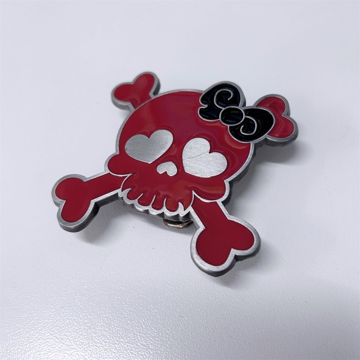 JEAN'S FRIEND Vintage Red Enamel Punk Rock Emo Tattoo Skull Girl Wedding Belt Buckle