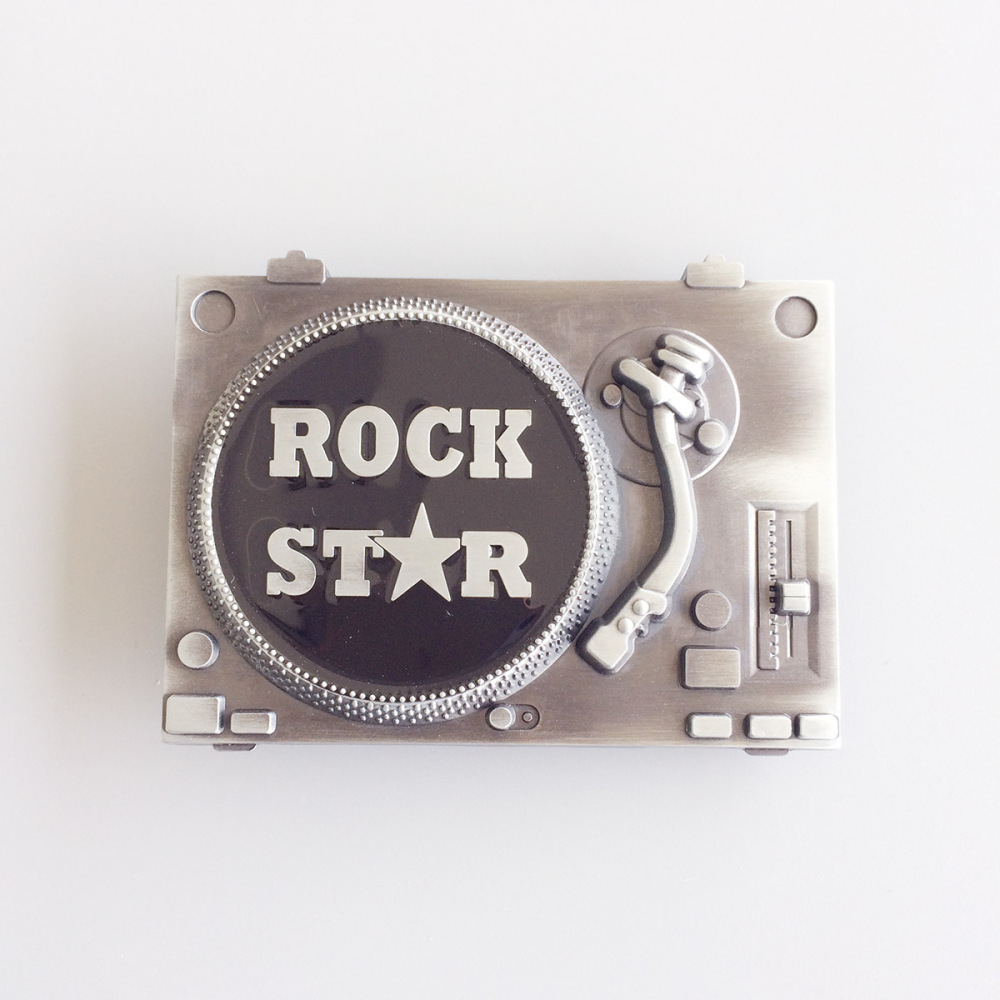 Antique Silver DJ Turntable Music Belt Buckle Boucle de ceinture