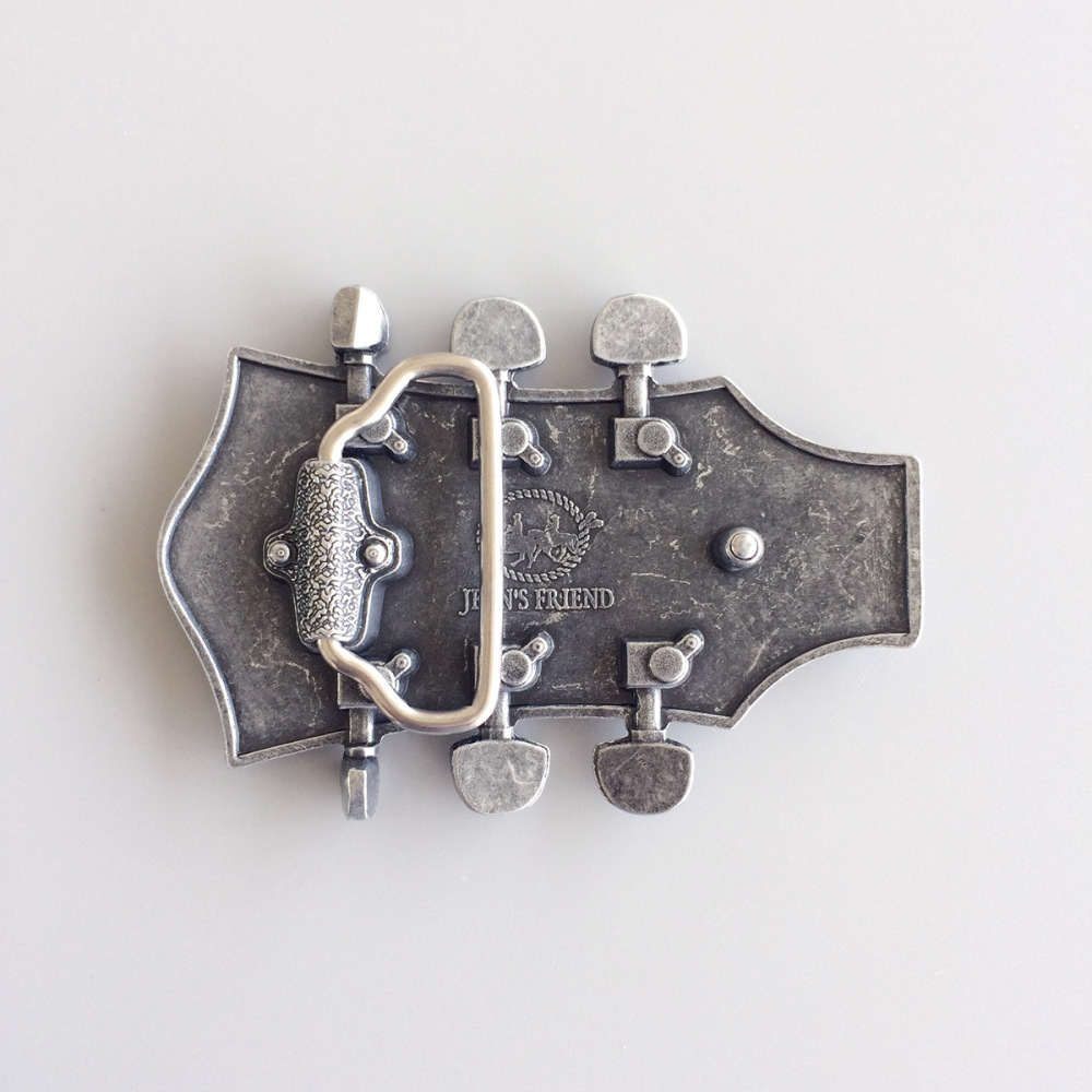 Vintage Red Enamel Guitar Music Belt Buckle Gurtelschnalle Boucle de ceinture