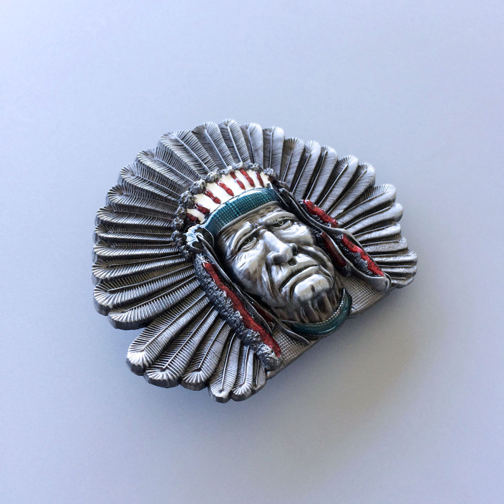 New Vintage Western Chief Enamel Belt Buckle Gurtelschnalle Boucle de ceinture BUCKLE-WT003