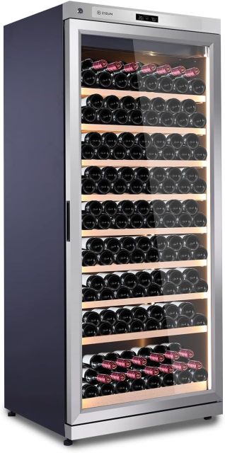 Intelligent stainless steel constant temperature compressor air-cooled red wine cabinet, wine cabinet, space silver