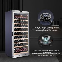 Intelligent stainless steel constant temperature compressor air-cooled red wine cabinet, wine cabinet, space silver