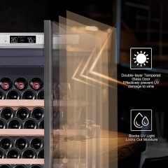 Intelligent stainless steel constant temperature compressor air-cooled red wine cabinet, wine cabinet, space silver
