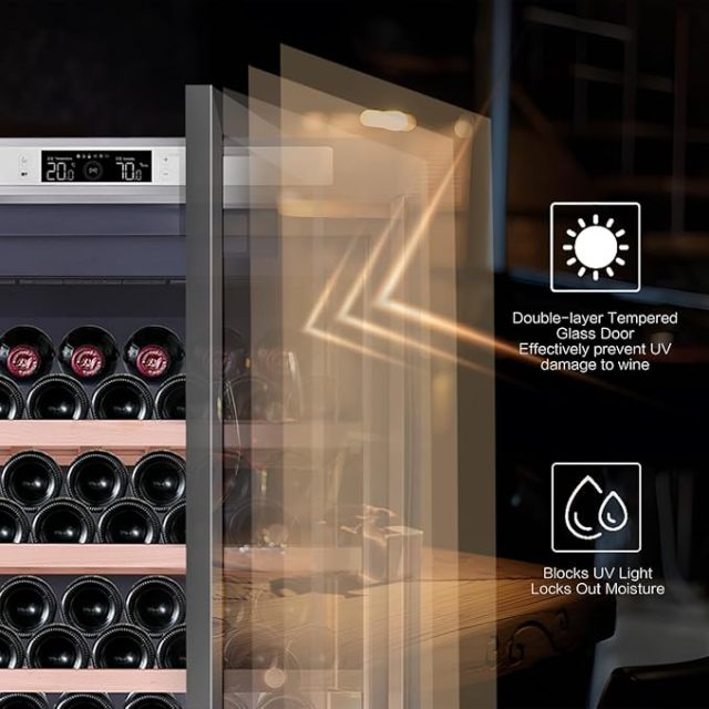 Intelligent stainless steel constant temperature compressor air-cooled red wine cabinet, wine cabinet, space silver