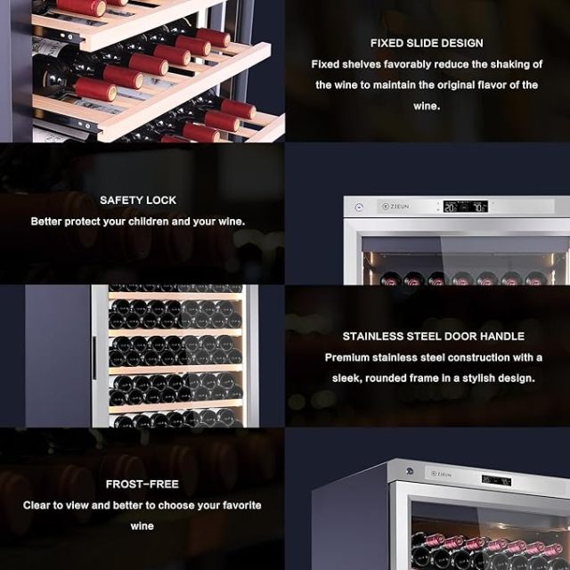 Intelligent stainless steel constant temperature compressor air-cooled red wine cabinet, wine cabinet, space silver