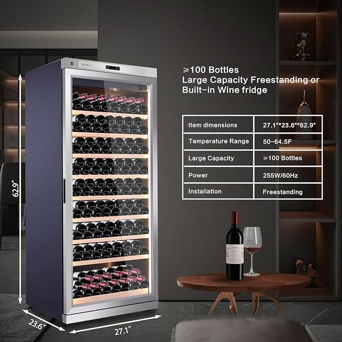 Intelligent stainless steel constant temperature compressor air-cooled red wine cabinet, wine cabinet, space silver