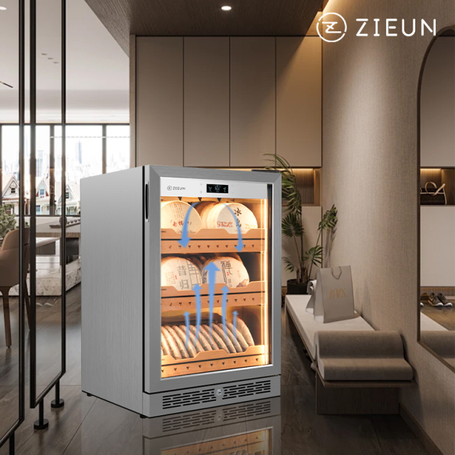 ZIEUN Tea cabinet AT100T for raw and ripe Pu erh tea, with constant temperature and humidity for preservation and moisture retention