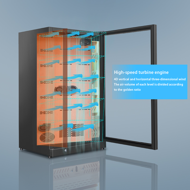 Single Zone Freestanding Cigar Humidor Stainless Steel Constant Temperature and Humidity Cigar Cabinet