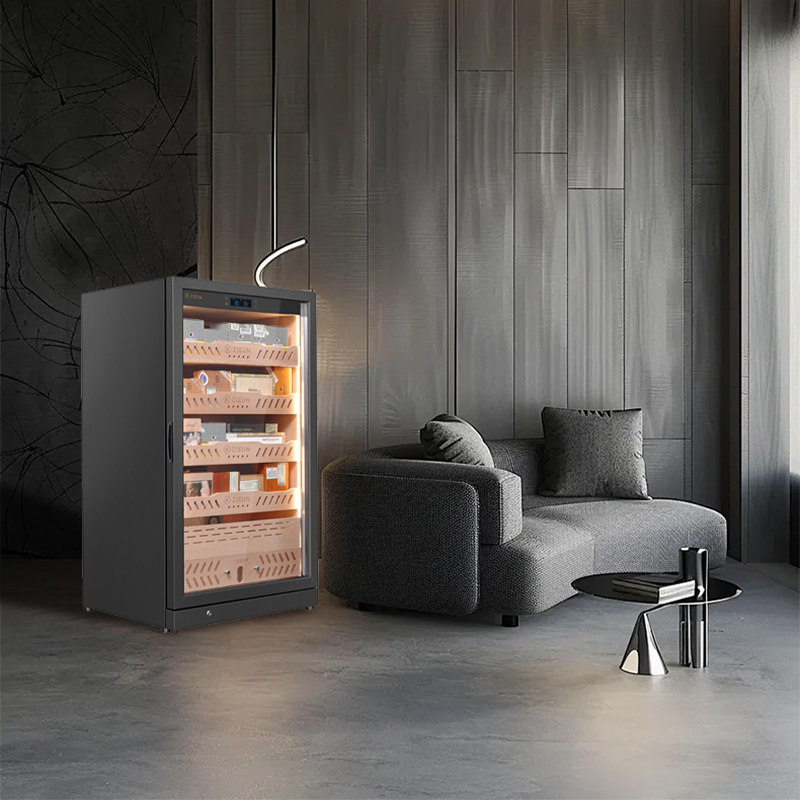 Single Zone Freestanding Cigar Humidor Stainless Steel Constant Temperature and Humidity Cigar Cabinet