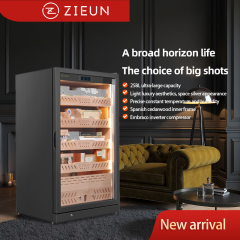 Single Zone Freestanding Cigar Humidor Stainless Steel Constant Temperature and Humidity Cigar Cabinet