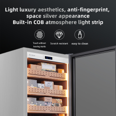 Air Cooling Freestanding Storage Cigar Humidity Cabinet with Spain Cedar Wooden Shelf