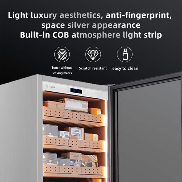 Air Cooling Freestanding Storage Cigar Humidity Cabinet with Spain Cedar Wooden Shelf