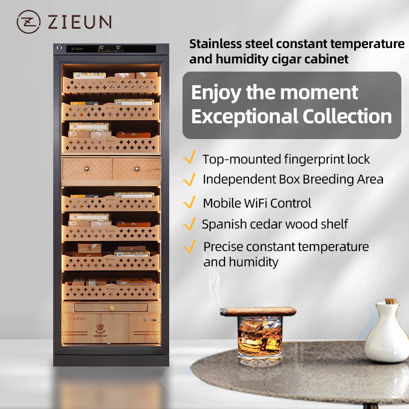 Super-large space precise constant temperature and humidity cigar cabinet with imported cedar wood