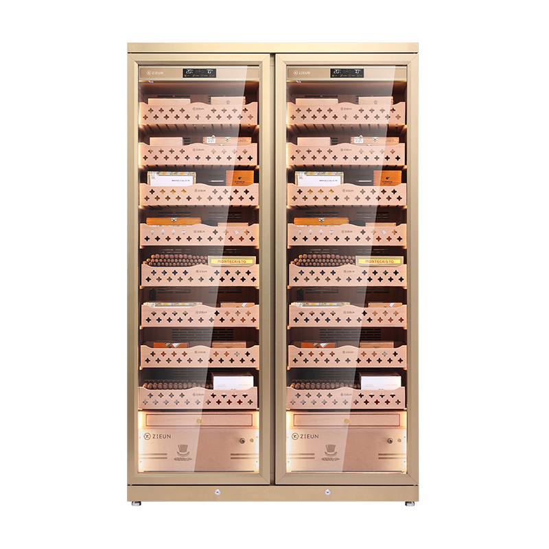 Precisely Controlled Temperature and Humidity Dual Zone Large Capacity Cigar Humidity Cabinet