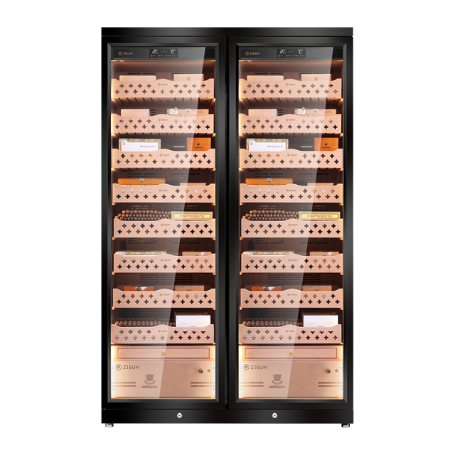 Precisely Controlled Temperature and Humidity Dual Zone Large Capacity Cigar Humidity Cabinet