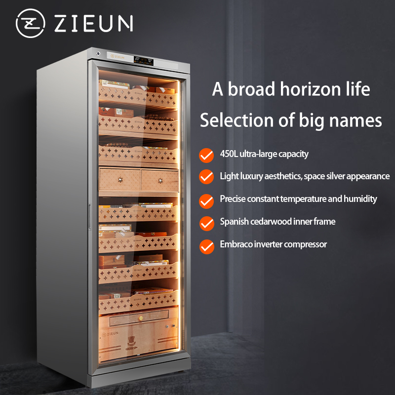 Premium Stainless Steel Water Cooling Precise Temperature and Humidity Cigar Humidor