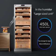 Premium Stainless Steel Water Cooling Precise Temperature and Humidity Cigar Humidor