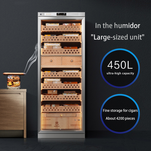 Premium Stainless Steel Water Cooling Precise Temperature and Humidity Cigar Humidor