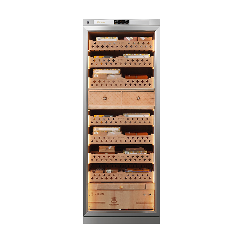 Premium Stainless Steel Water Cooling Precise Temperature and Humidity Cigar Humidor