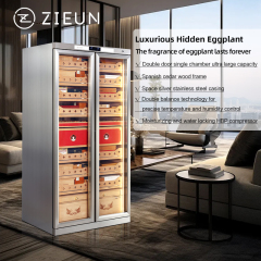 Double Door Single Zone Stainless Steel Large Capacity Cigar Humidor with Spain Cedar Shelves