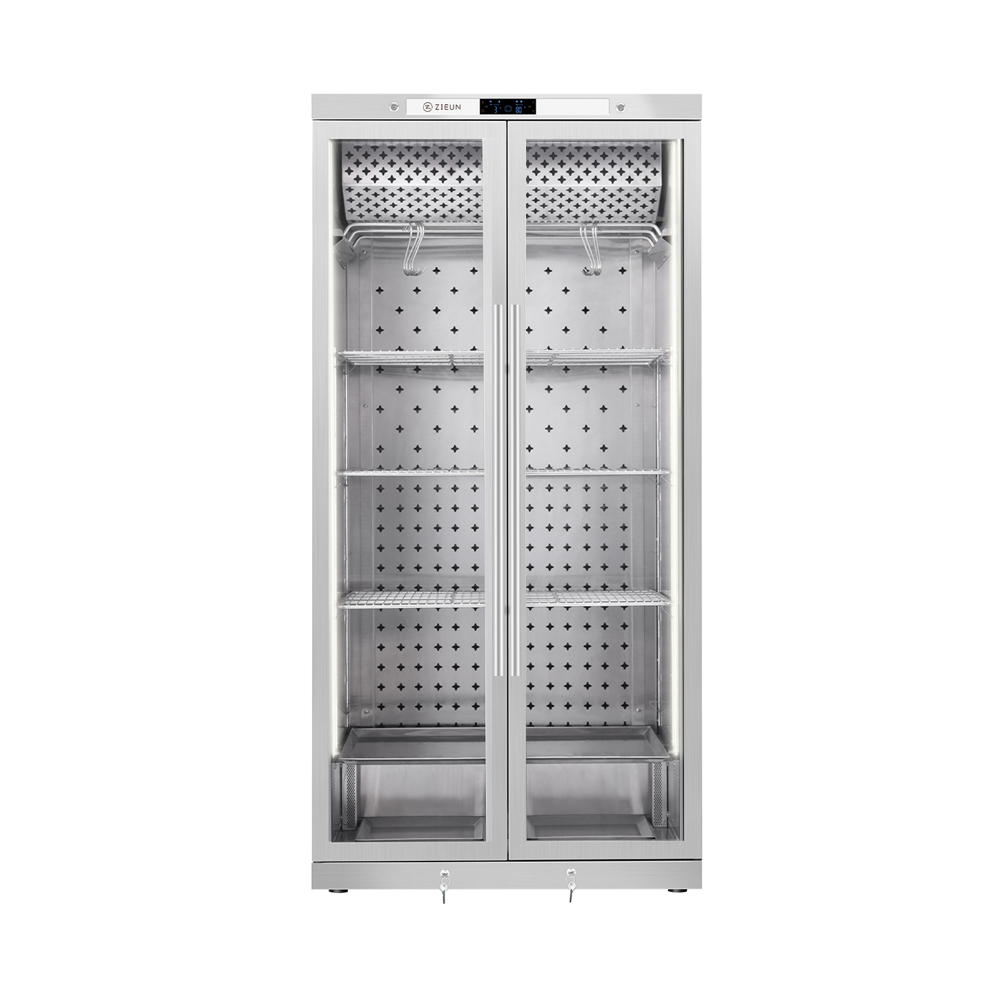 ZIEUN Stainless Steel Double Door Intelligent Temperature and Humidity Control Steak Aging Cabinet