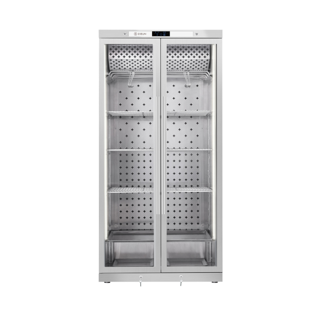 ZIEUN Stainless Steel Double Door Intelligent Temperature and Humidity Control Steak Aging Cabinet