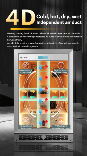 Cigar Humidor Cabinet FZC360NN Compressor Constant Temperature and Humidity Cedar Wood Home Cigar Box Moisturizing Cabinet