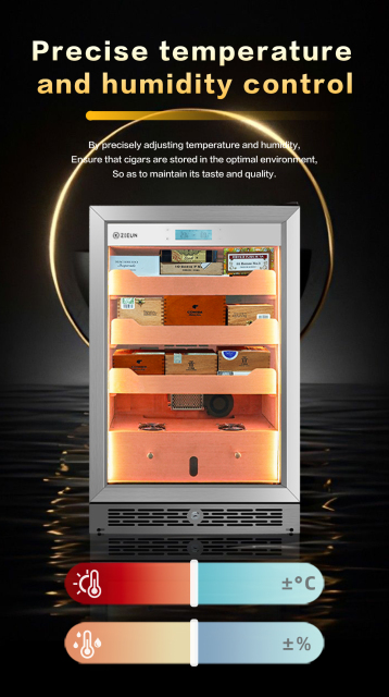 Cigar Humidor Cabinet FZC360NN Compressor Constant Temperature and Humidity Cedar Wood Home Cigar Box Moisturizing Cabinet