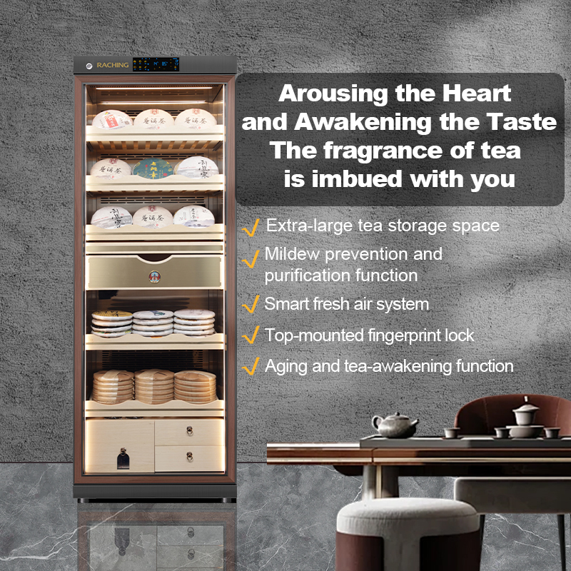 Tea humidor DT560T for raw and ripe Pu erh tea, with constant temperature and humidity for preservation and moisture retention Refrigerator display cabinet