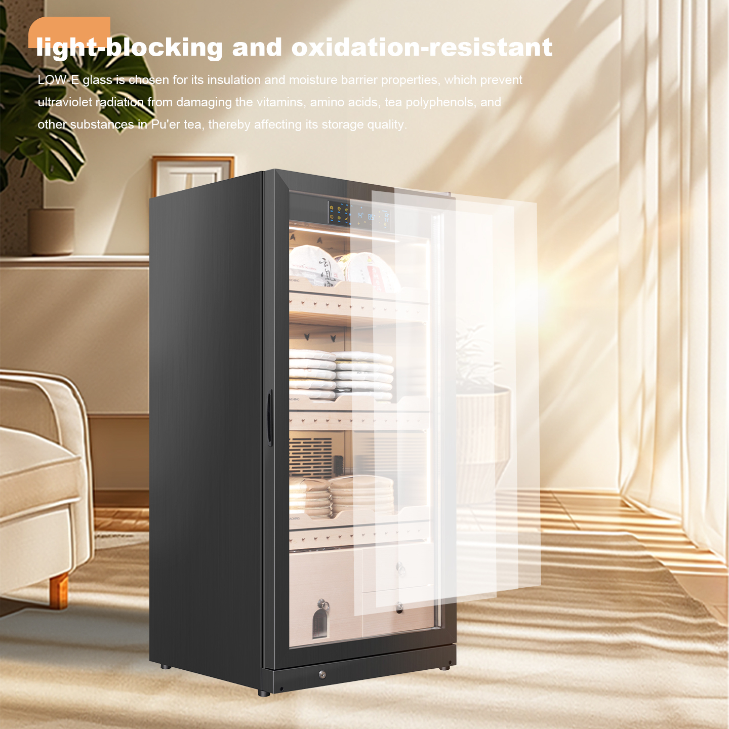 RACHING Tea cabinet FJ-CY7801 for raw and ripe Pu erh tea, with constant temperature and humidity for preservation and moisture retention