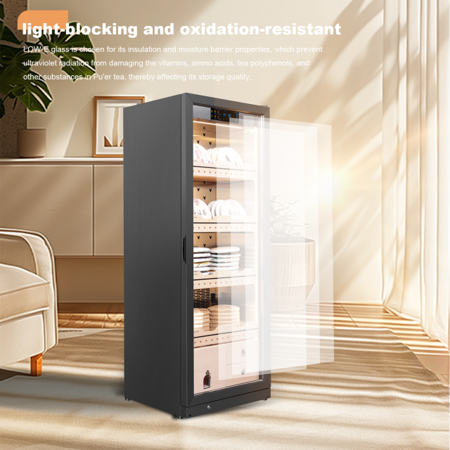 RACHING Tea cabinet FJ-CY8801 for raw and ripe Pu erh tea, with constant temperature and humidity for preservation and moisture retention. Refrigerator display cabinet