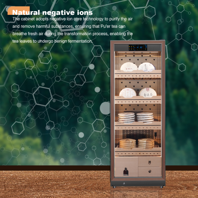RACHING Tea cabinet FJ-CY8801 for raw and ripe Pu erh tea, with constant temperature and humidity for preservation and moisture retention. Refrigerator display cabinet