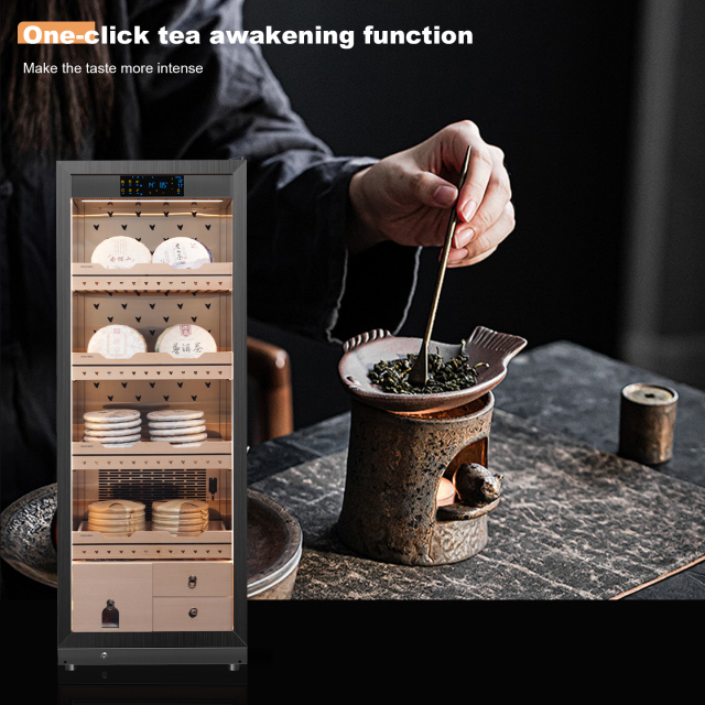 RACHING Tea cabinet FJ-CY8801 for raw and ripe Pu erh tea, with constant temperature and humidity for preservation and moisture retention. Refrigerator display cabinet