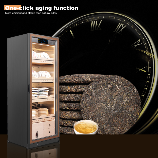 RACHING Tea cabinet FJ-CY8801 for raw and ripe Pu erh tea, with constant temperature and humidity for preservation and moisture retention. Refrigerator display cabinet