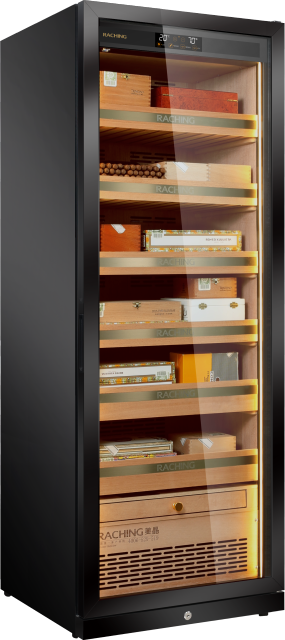 Raching Professional Stainless Steel Cigar Humidor Cabinet: Precise Humidity Control, Spanish Cedar Shelves, 2-6Y Warranty Smart Cooler