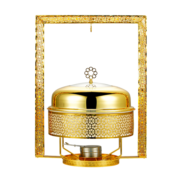 Luxury European-style 7/8 liter gold hanging thermal food tray
