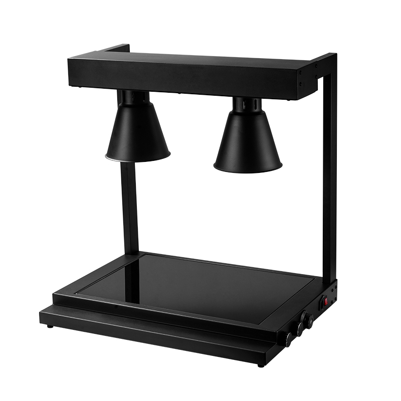 Black Double head food heating lamp
