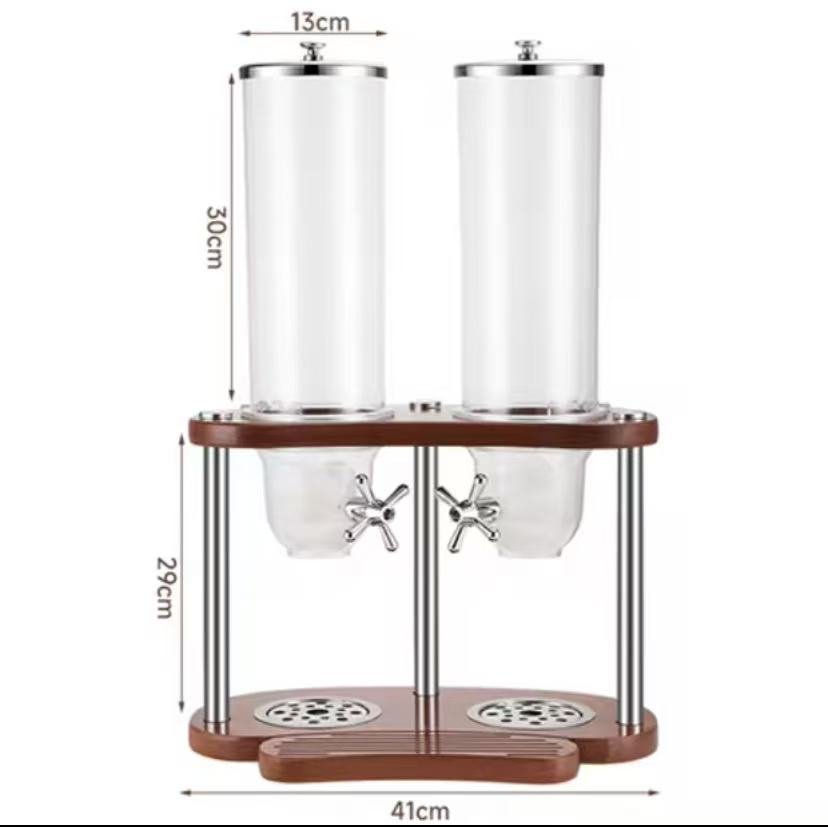 3.5L*2  Cereal Dispenser With Sapele Wood Stand