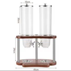3.5L*2  Cereal Dispenser With Sapele Wood Stand