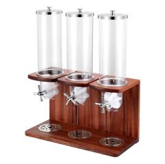 3.5L*3  Cereal Dispenser With Sapele Wood Stand