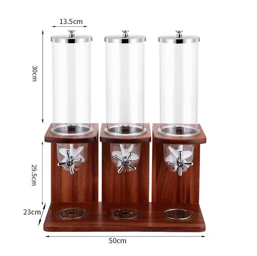 3.5L*3  Cereal Dispenser With Sapele Wood Stand