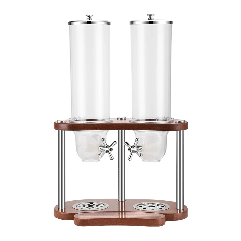 3.5L*2  Cereal Dispenser With Sapele Wood Stand