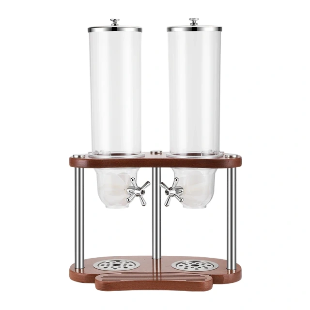 3.5L*2  Cereal Dispenser With Sapele Wood Stand