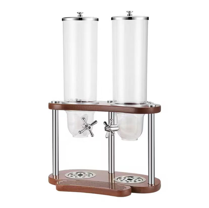 3.5L*2  Cereal Dispenser With Sapele Wood Stand
